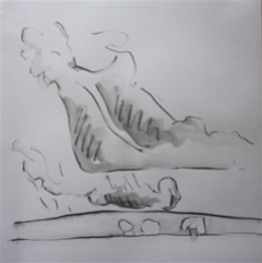 Clouds over hill. Pencil. 24cm x 22cm. SOLD.